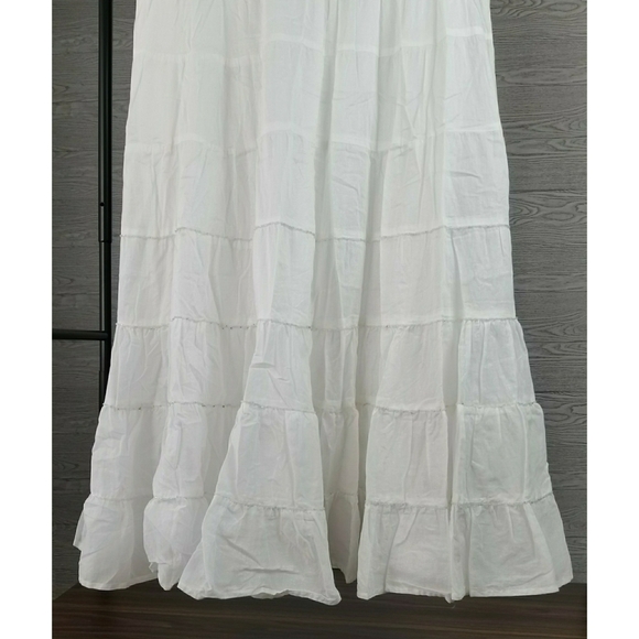 CYNTHIA VINCENT // boho peasant silver beaded tiered maxi skirt - Picture 4 of 16